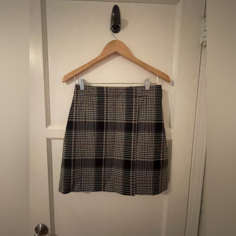 Theory Plaid Skirt